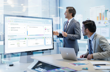 SAP project team reviewing a delivery dashboard