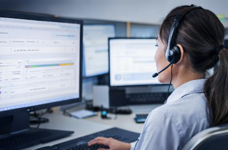 SAP support specialist working at a dashboard